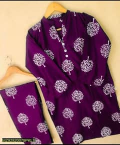 2pcs women stitched linen printed suit available