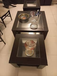 one center table, 2 side tables