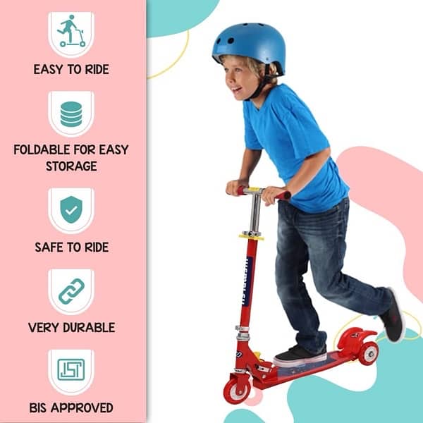 Scooter for Kids 3 Wheels Steel Frame Large Foldable 3