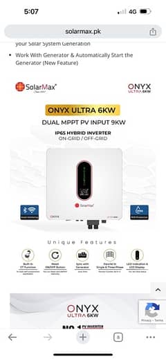 Solar Max 6KW Ultra Onyx IP65 0