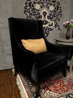 Black Velvet Sofa Chair