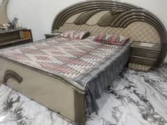 double bed with side table and dressing + metress