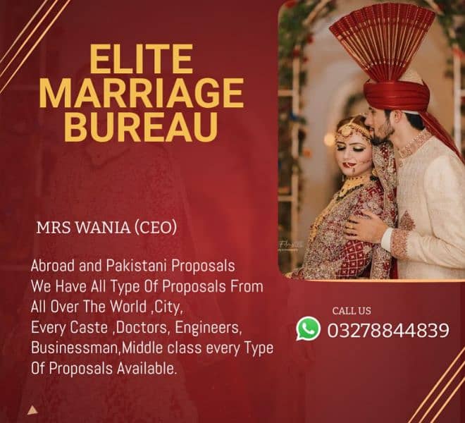 Abroad&Pakistani proposals/Elite Marriage Bureau/marriage consultant 0