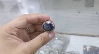 neelum 23 carot large stone ring 16/17 size made in silver