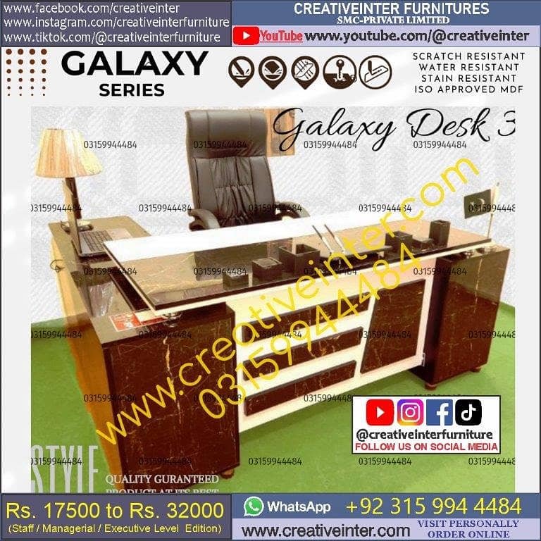 Office Executive table laptop CEO desk chair Workstation manager 18