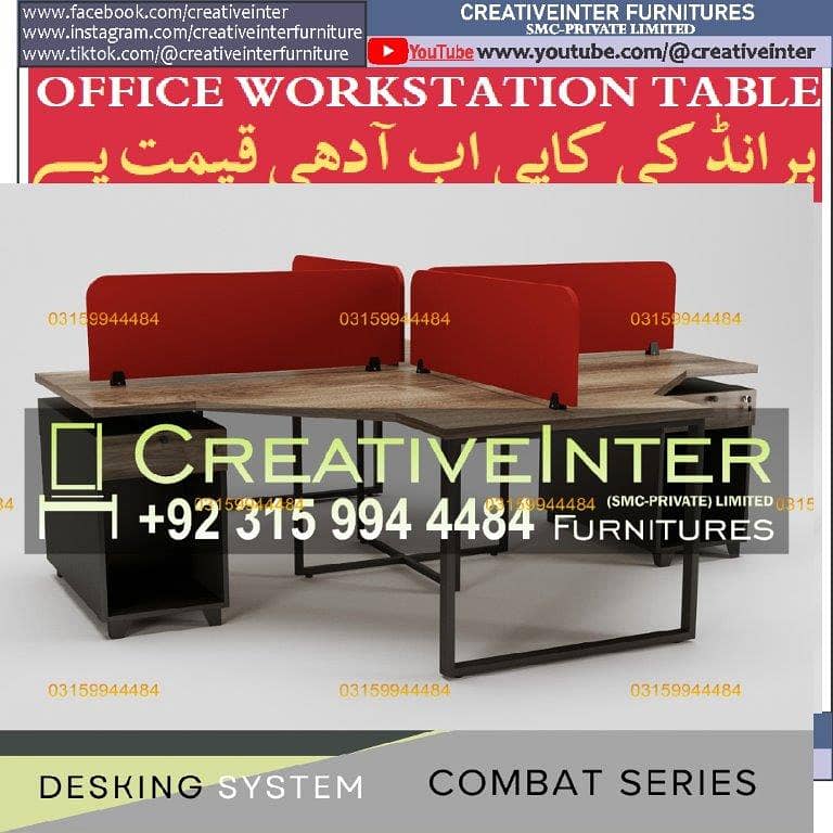 Office workstation table laptop L shape desk chair executive manager 11