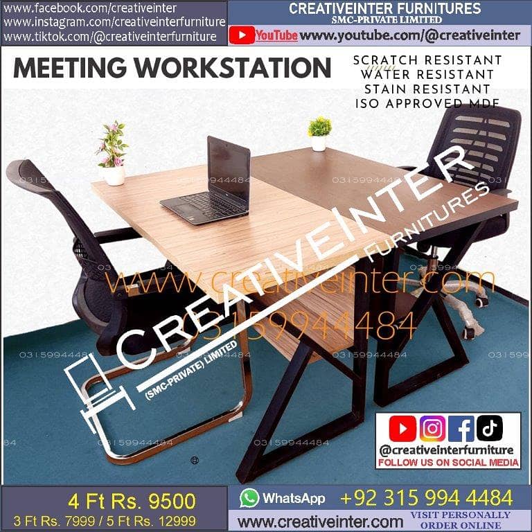 Office workstation table laptop L shape desk chair executive manager 17