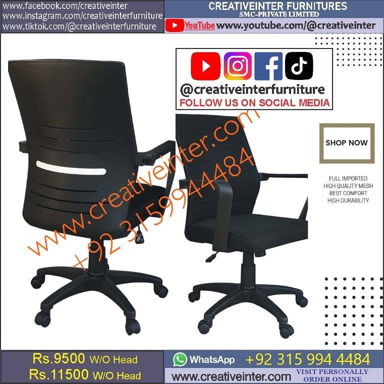 Executive Office chair table study desk guest sofa visitor mesh gamin 17