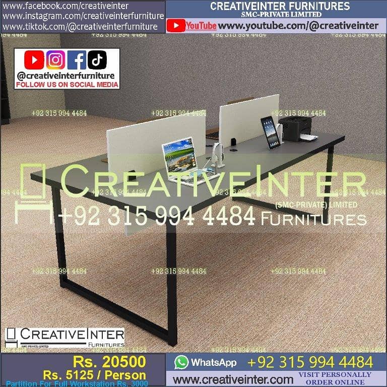 Office workstation table laptop computer desk chair executive manager 6