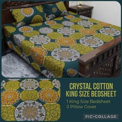 Crystal Cotton King Size Double Bed Sheet