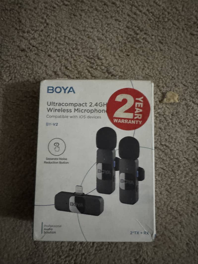 Boya V-2 Dual wireless Mic With Noise Cancel 0