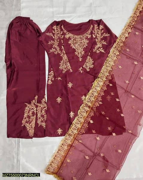 Shamoz Silk Embroidered suit 0