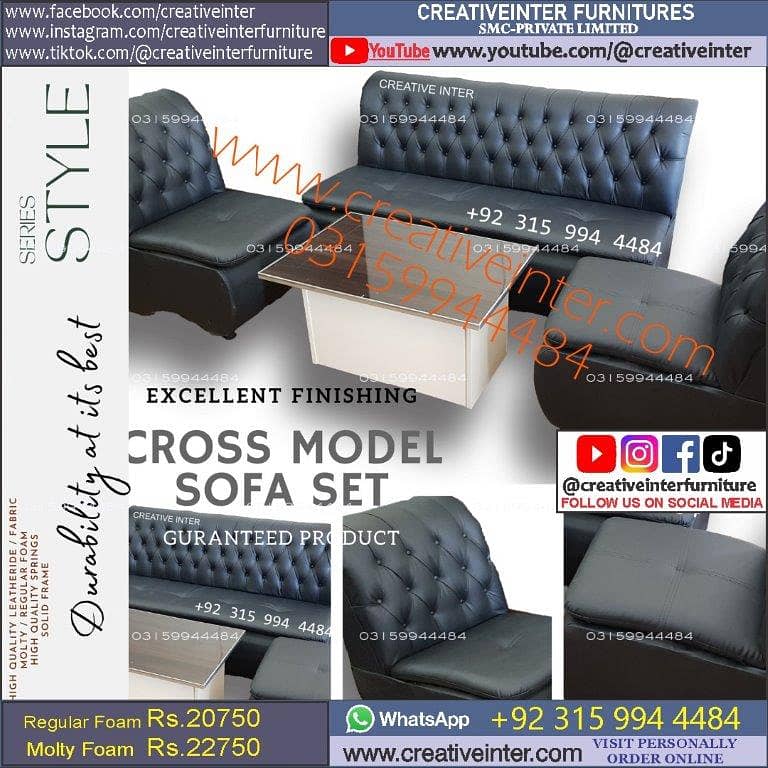 Office sofa table L shape desk corner visitor saloon set latest cente 10