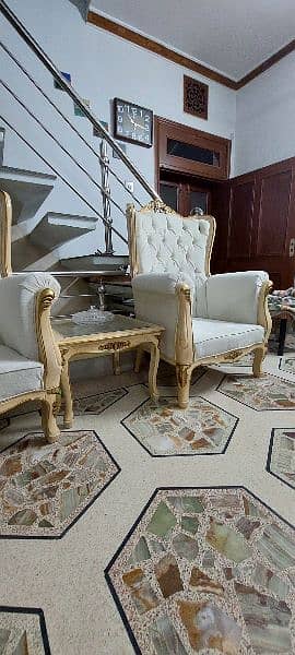 luxury 2 chairs with center table 3