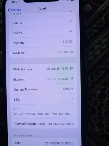 Iphone 11 pro max 512gb non pta waterpack 10/10 83 B. H 2