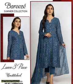 Bareeze,3 Pc Unstitched Lawn Embroidered, HAMREZ STORE, FREE DELIVERY 0