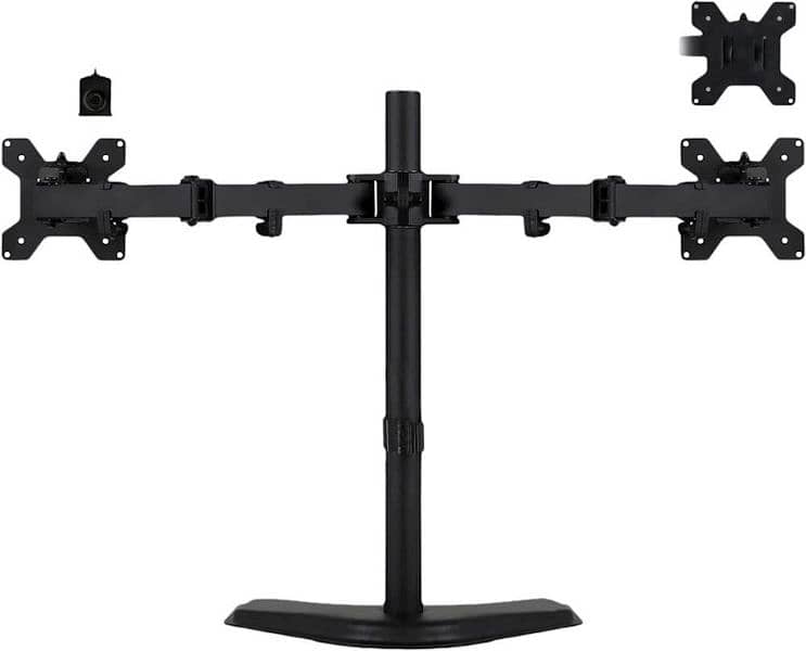 Dual Monitor Desk Stand - Black 1