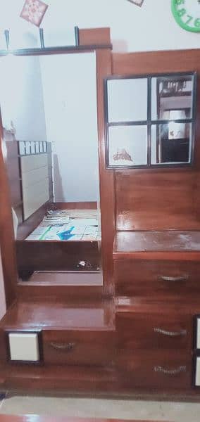 king size bed without mattress and dressing table 10/10 condition 1