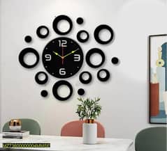 3D Circle Wooden Wall Clock