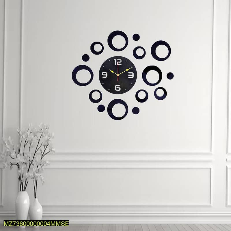 3D Circle Wooden Wall Clock 1