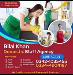 DOMESTIC STAFF/SERVICES/MAIDS/AVAILABLE/STAFF AGENCY/MAID/ 03421035455