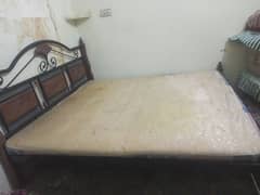 king size bed wood iron with fom metres. 0