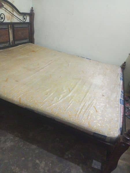 king size bed wood iron with fom metres. 3