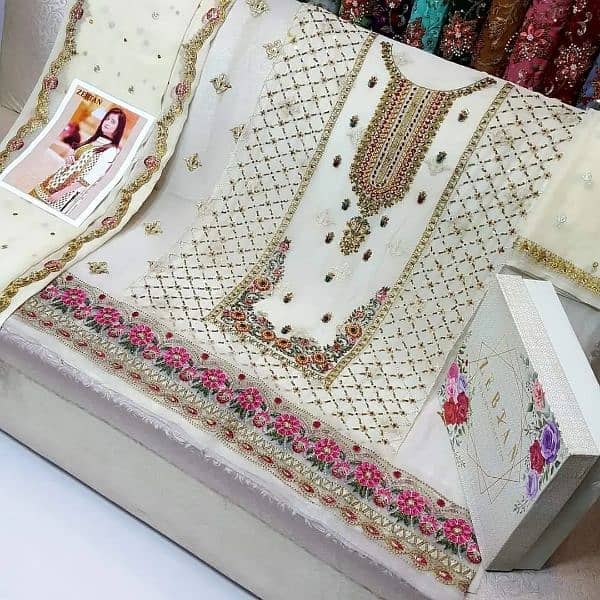 ZEBTAN Luxury Handmade Work Chiffon Collection fabric pure soft chiff 8