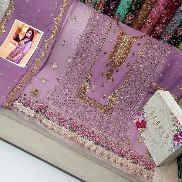 ZEBTAN Luxury Handmade Work Chiffon Collection fabric pure soft chiff 13