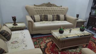 sofa set with dewan and tables