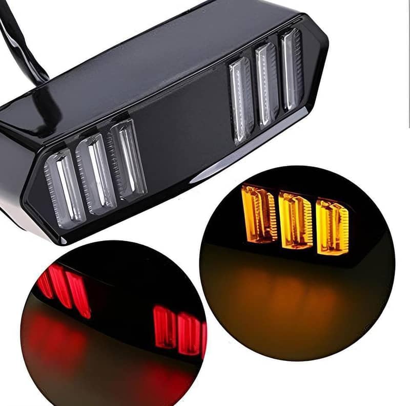 "Universal Motorbike Back Light with Indicator DRL - Ultimate Safety & 1