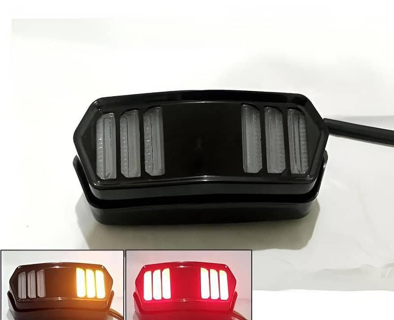 "Universal Motorbike Back Light with Indicator DRL - Ultimate Safety & 3