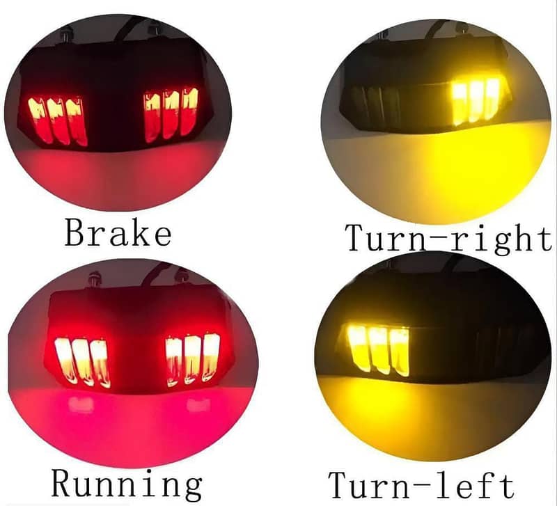"Universal Motorbike Back Light with Indicator DRL - Ultimate Safety & 4