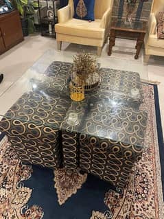 table set with stool