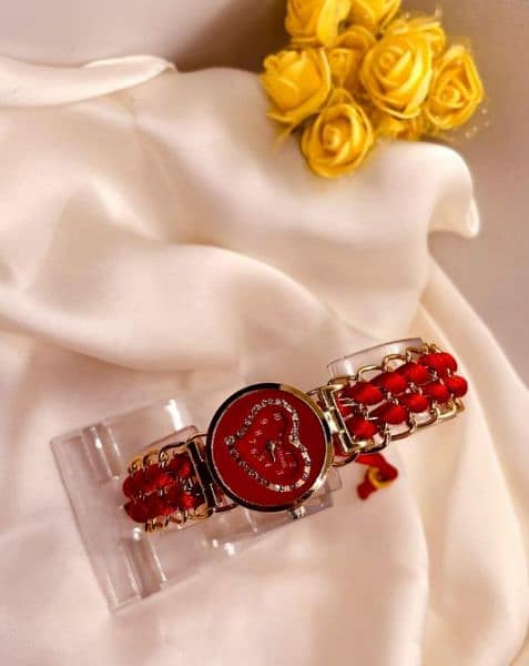 Bracelet Watch For Girls In Red color 2