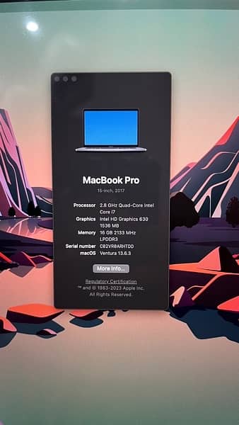 Macbook pro 2017 15’inch 3