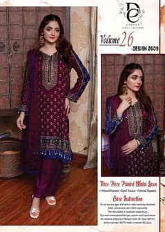 3 piece women unstitched printed mali lawn suits 0