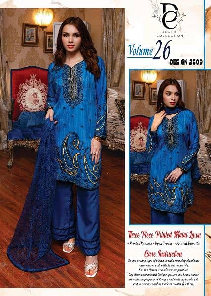 3 piece women unstitched printed mali lawn suits 3