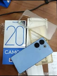 tecno cammon 20 blue leather back  258gb box charger