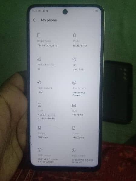 Tecno CH6H Model 4+2 Ram 128 Rom 4