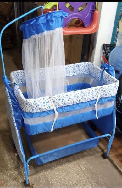 Baby cradle swing with mosquito net. 1