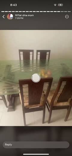 dining table with 6 chair heavy glass