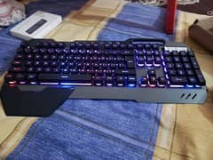 Wireless gaming Mechanical Keyboard and Mouse,Rainbow Backlit