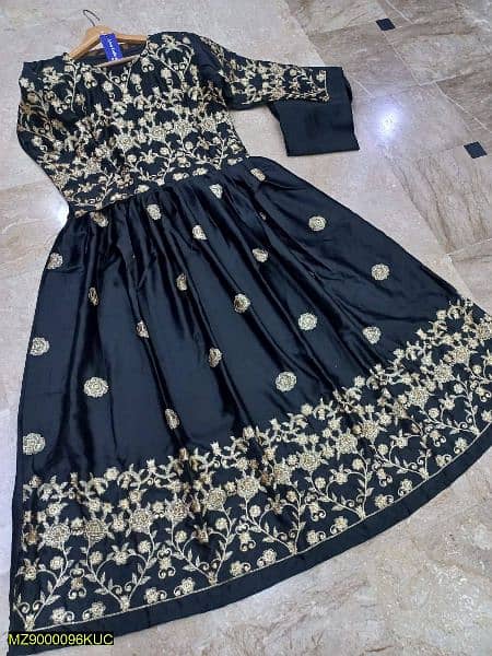 2Pcs woman stitched silk zari Embroidered Maxi 0