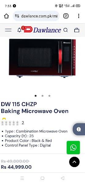 Dawlance oven model Dw 115 SE 6