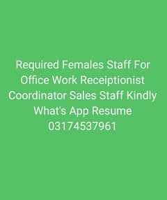 Required Females Staff For Office Work