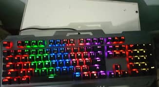 Mechanical keyboard for gaming blue switches 6 rgb functions.