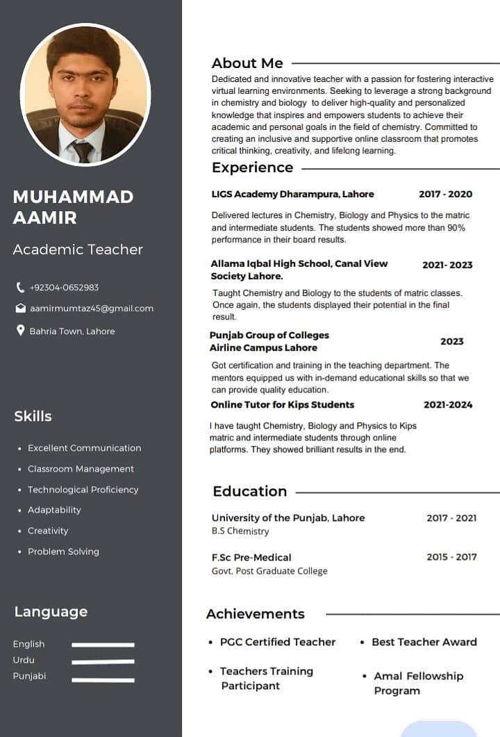 Chemistry, Bio and Physics Teacher Available (Online) 0