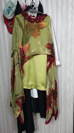 cape style dress shamoos silk