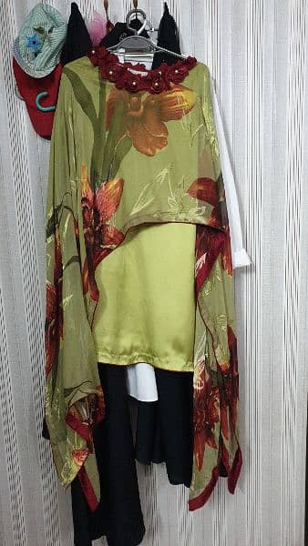 cape style dress shamoos silk 0